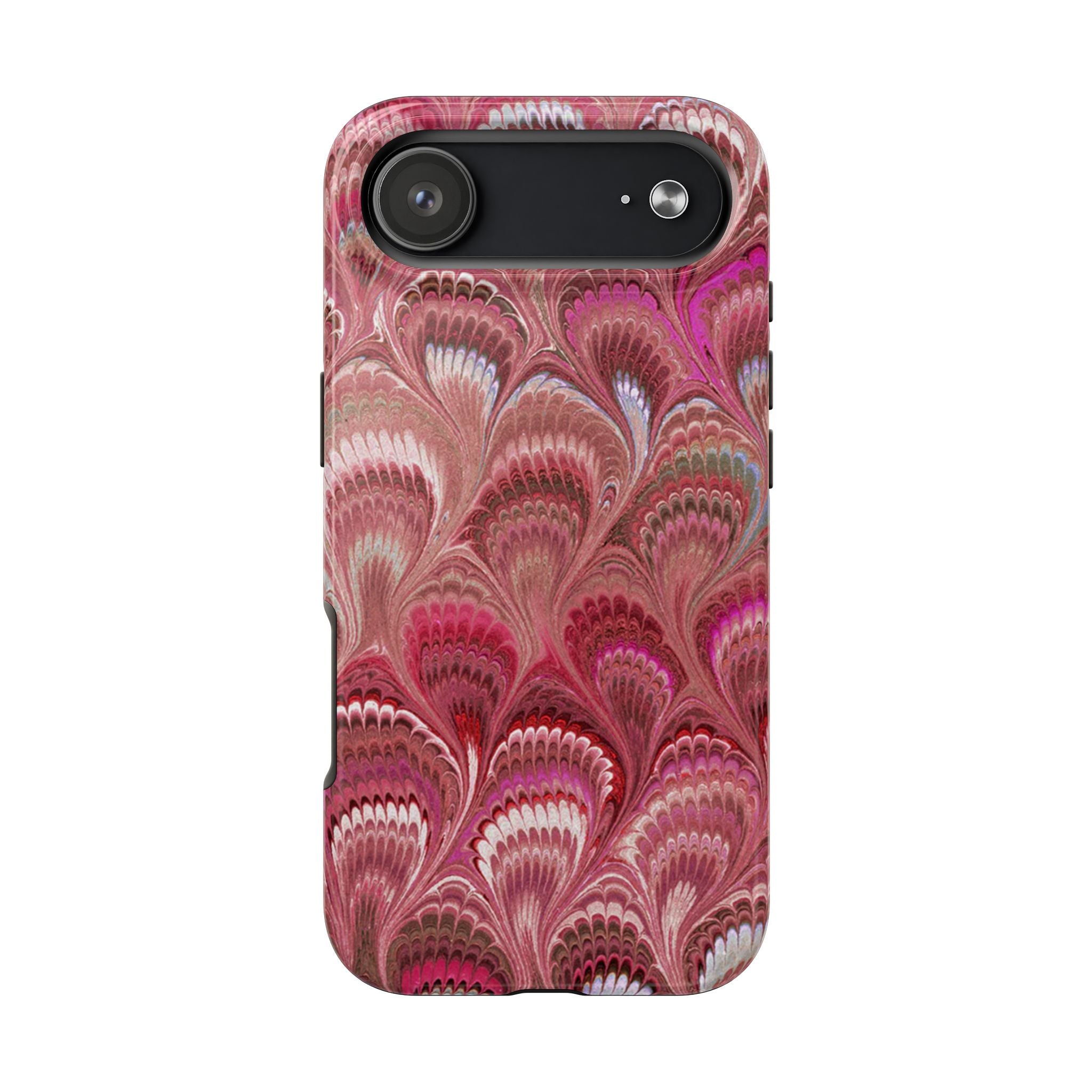 Pink Peacock Marble Italian Tough Phone Case — Durable Marbled Phone Case