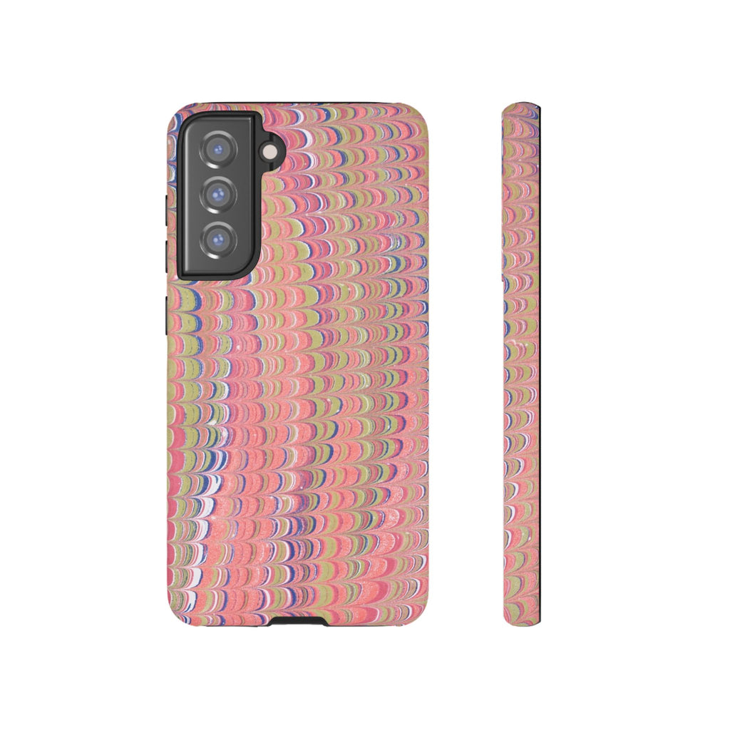 Pink Pastels Feather Marbled Vintage Design iPhone 16 + Samsung + Apple + Google - all models