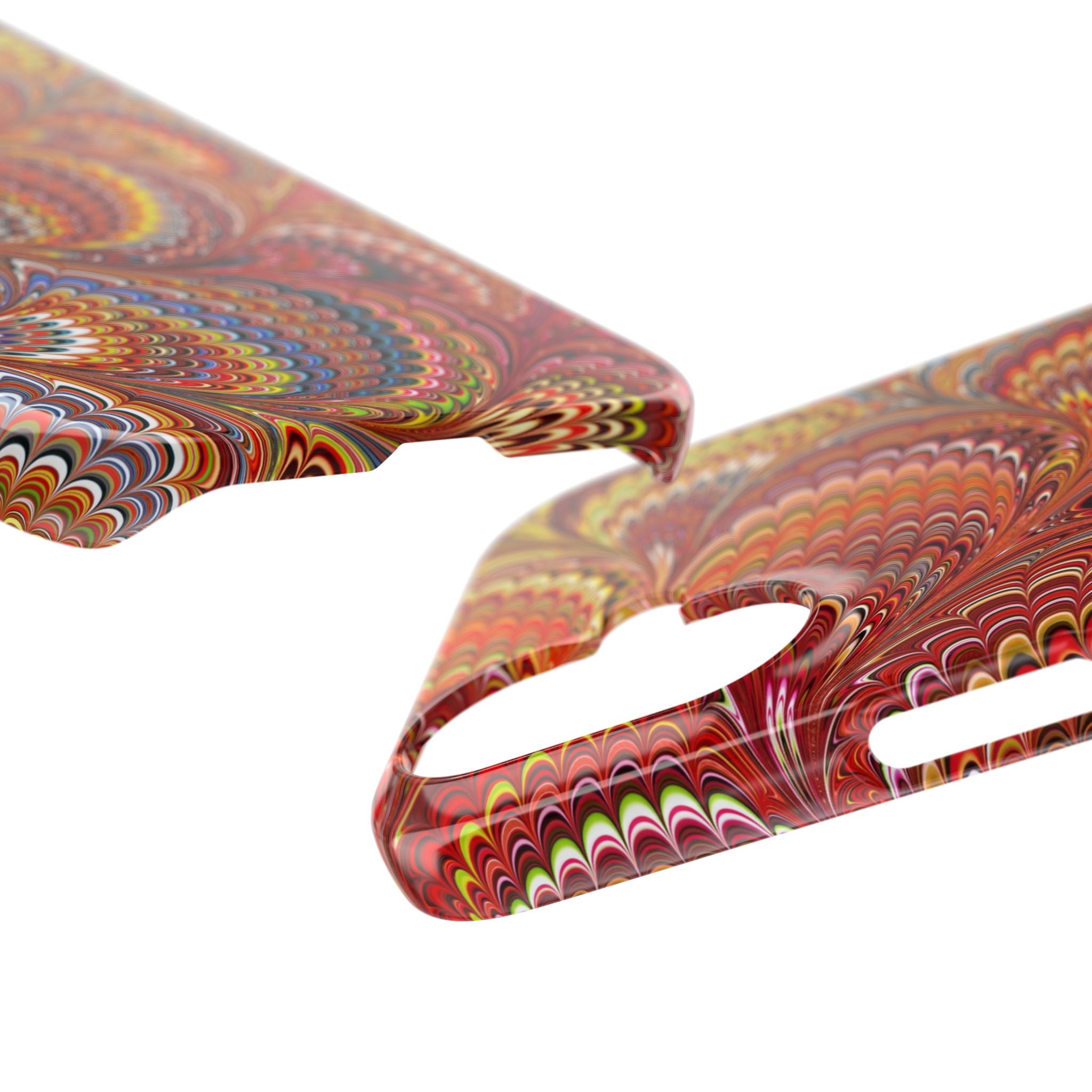 Red, Blue + Yellow Marbled Slim Phone Case