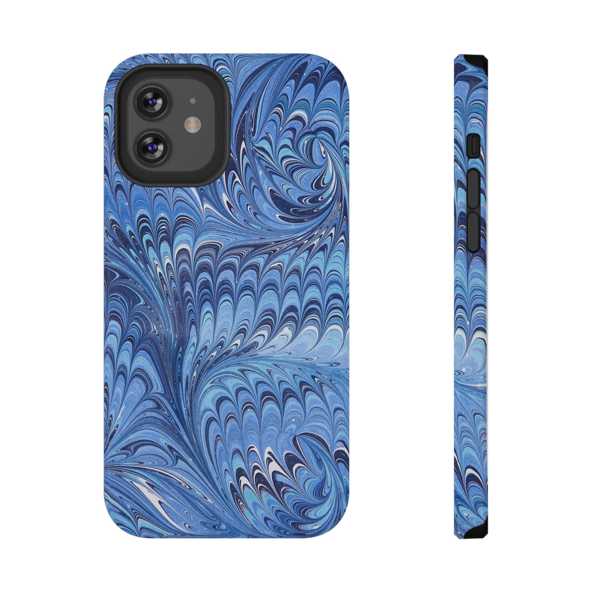 Blue Marbled Swirl Phone Case - Dual Layer Case