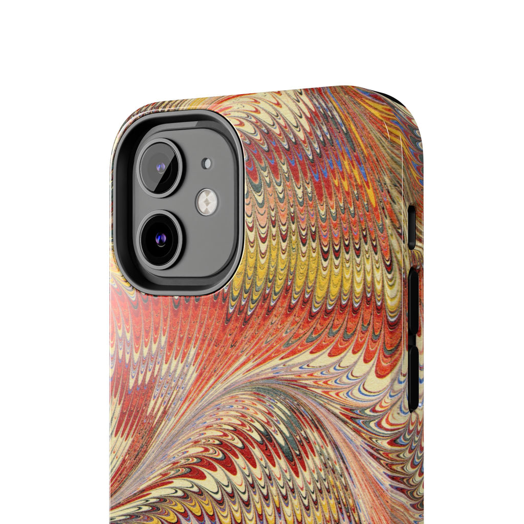 Marbled Swirl Tough Phone Case - Red Rust Orange Fall Colors, Heavy Duty Case. Alternative: Protective Phone Cover, Durable Smartphone Case,