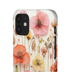 Pink Floral Pressed Flowers - Slim Case
