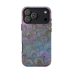 Lavender Marbled Peacock Durable Phone Case - Dual Layer - Matte or Glossy