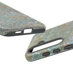 Blue and Green Feather Marbled Phone Case — Dual Layer - Tough Protective Phone Cover