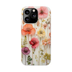 Slim Phone Case - Pink Floral Pressed Flowers iPhone 17 and Other Sizes - Glossy Finish