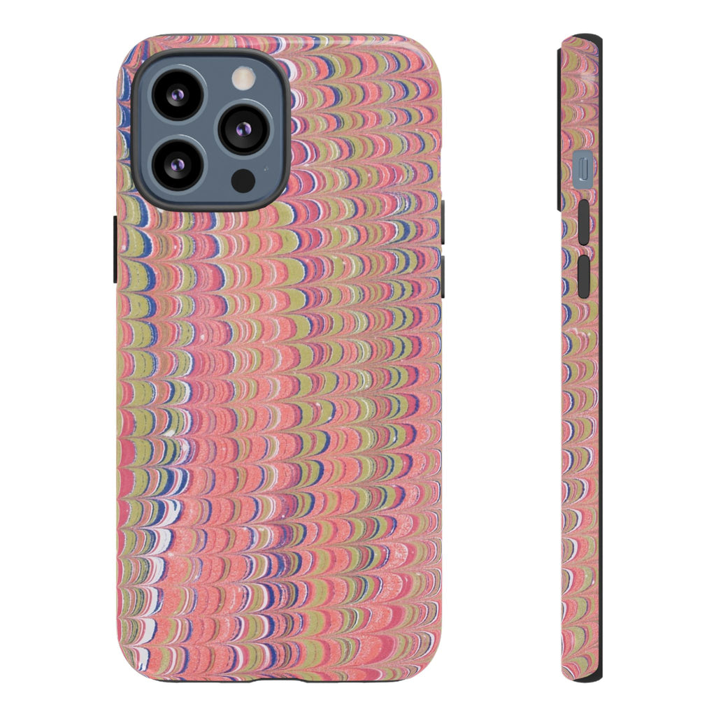 Pink Pastels Feather Marbled Vintage Design iPhone 16 + Samsung + Apple + Google - all models