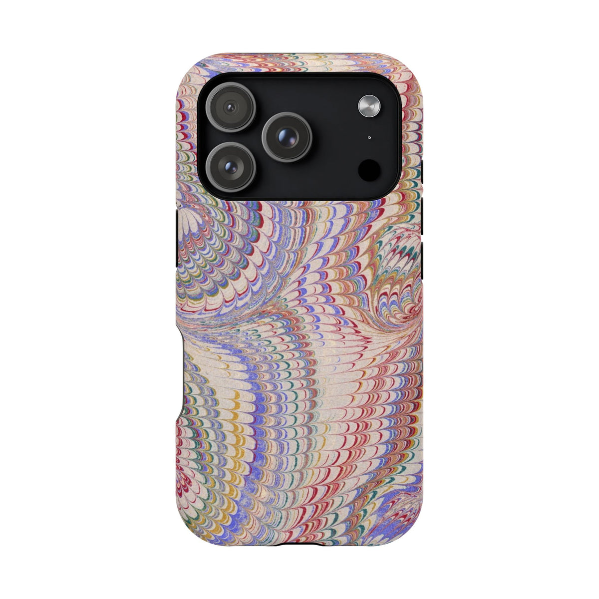 Pink and Lavender Pastel Italian Vintage Feathered Design Dual Layer Durable Phone Case