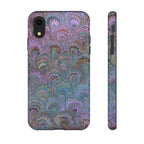 Lavender Marbled Peacock Durable Phone Case - Matte or Glossy