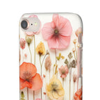 Pink Floral Pressed Flowers - Slim Case