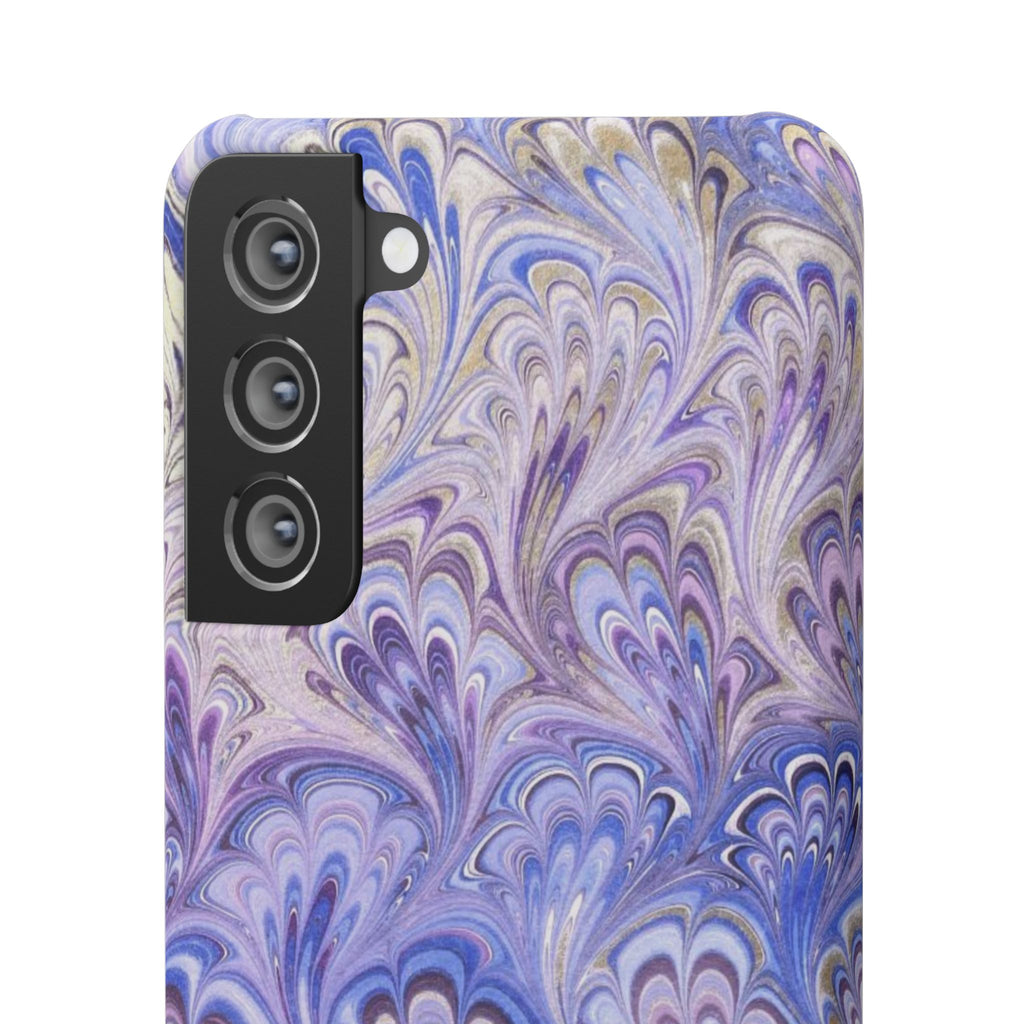 Marbled Feather Lavender + Purple Swirl - Single Layer Slim Phone Case