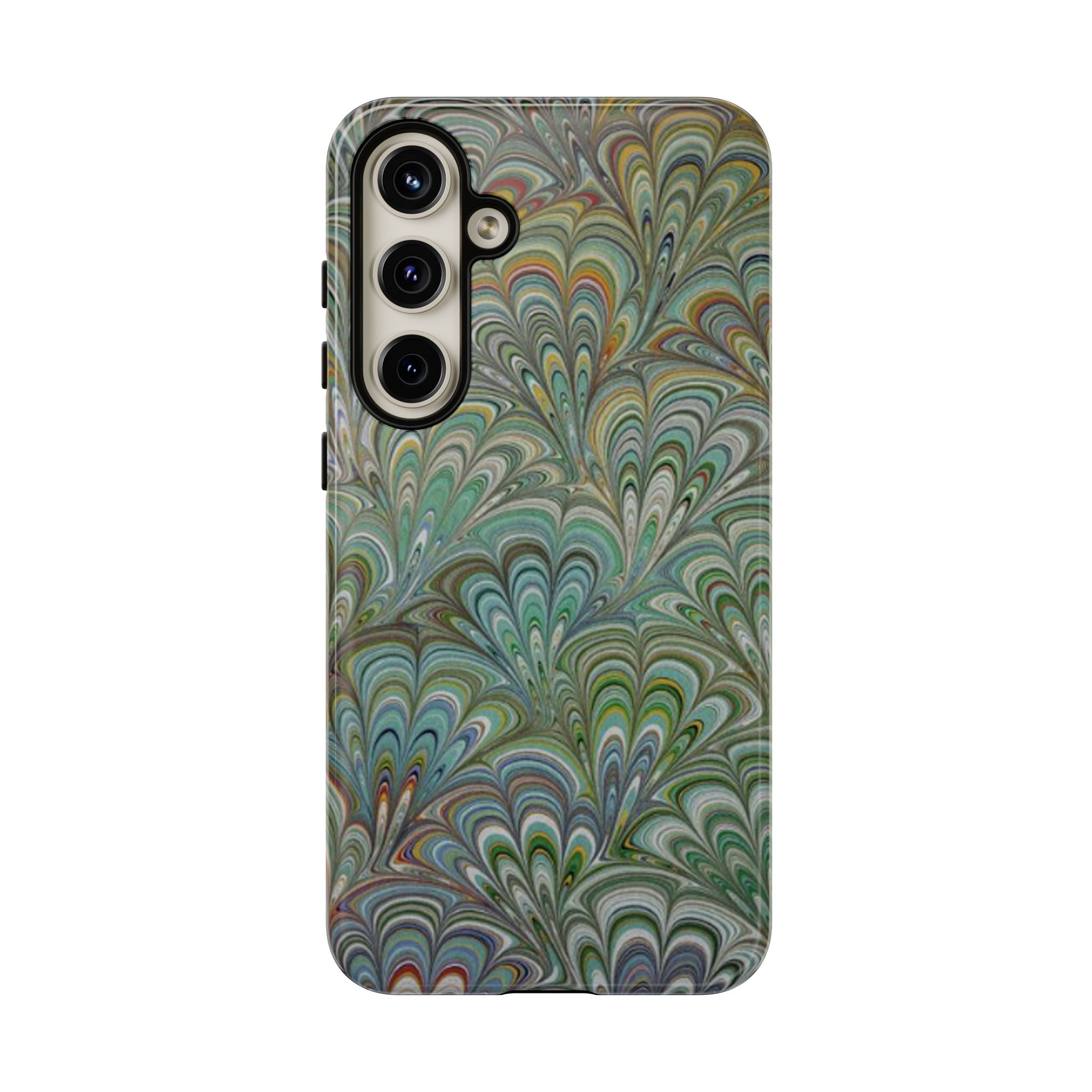 Green Peacock Marbled Phone Case — "Tough Cases" Ultra-Tough Protective Cover