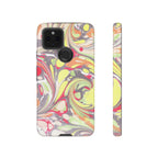 Yellow and Pink Swirl Marbled Italian Phone Case - Dual Layer - Matte or Glossy