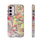 Yellow and Pink Swirl Marbled Italian Phone Case - Dual Layer - Matte or Glossy
