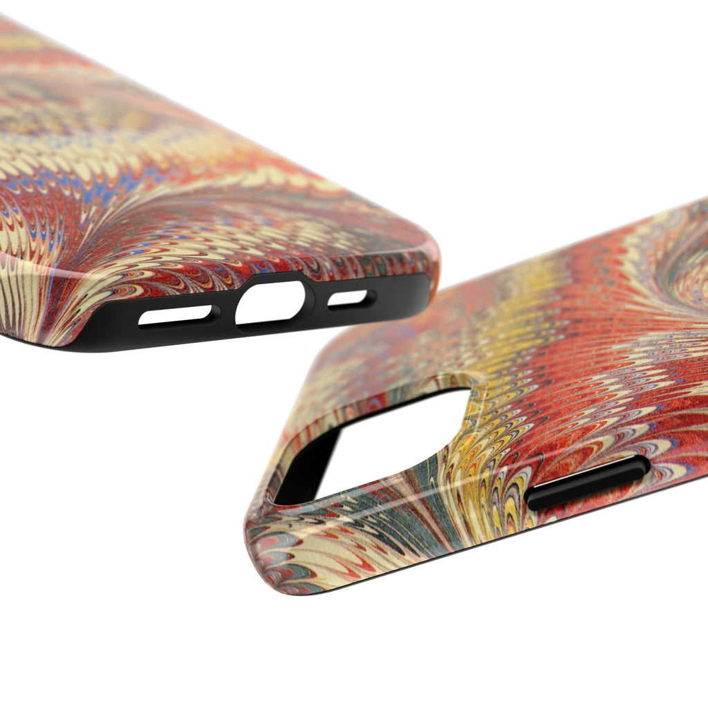 Marbled Swirl Tough Phone Case - Red Rust Orange Fall Colors, Heavy Duty Case. Alternative: Protective Phone Cover, Durable Smartphone Case,