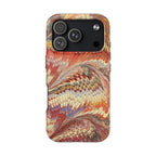 Marbled Swirl Tough Phone Case - Red Rust Orange Fall Colors, Heavy Duty Case. Alternative: Protective Phone Cover, Durable Smartphone Case,