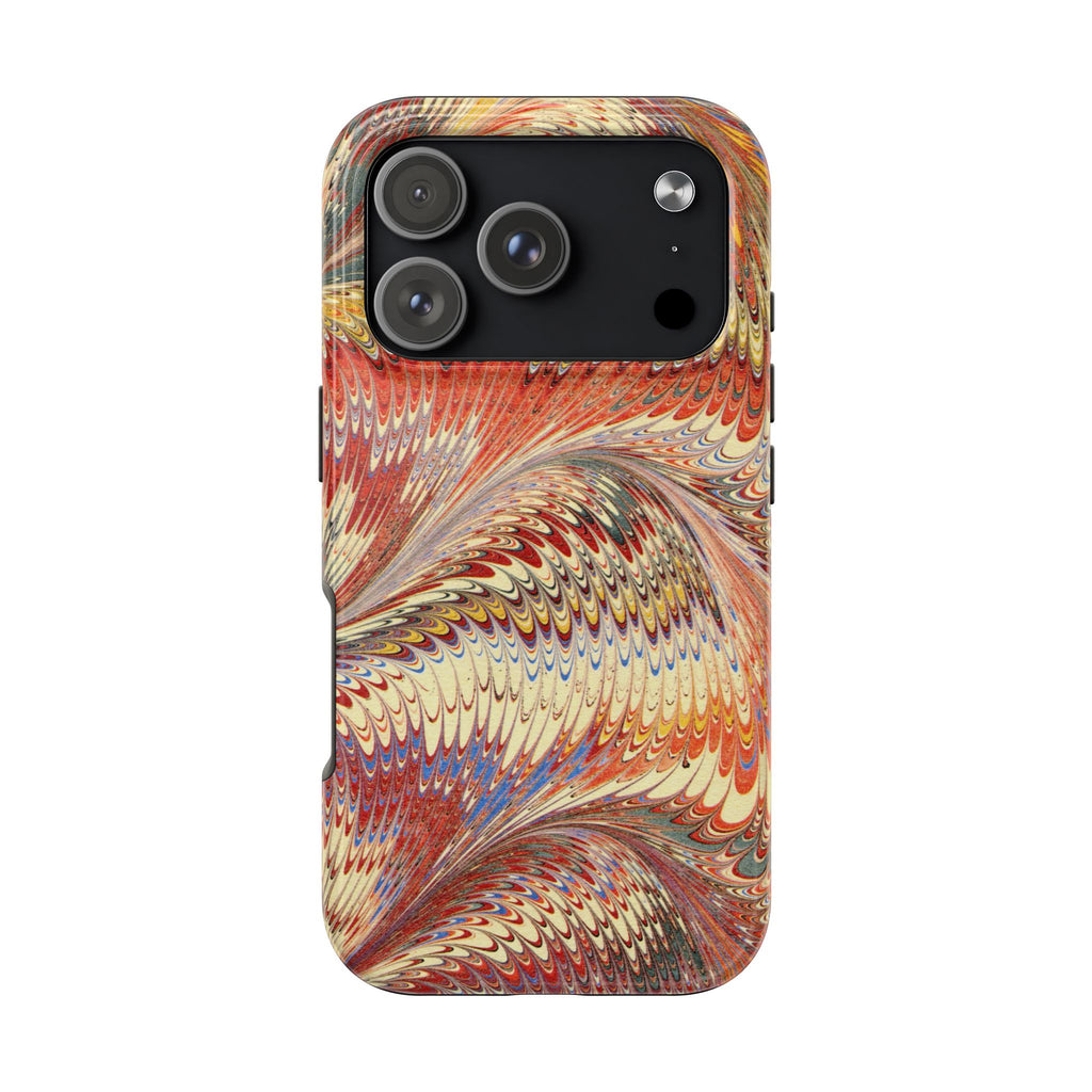Marbled Swirl Tough Phone Case - Red Rust Orange Fall Colors, Heavy Duty Case. Alternative: Protective Phone Cover, Durable Smartphone Case,