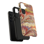 Marbled Swirl Tough Phone Case - Red Rust Orange Fall Colors, Heavy Duty Case. Alternative: Protective Phone Cover, Durable Smartphone Case,
