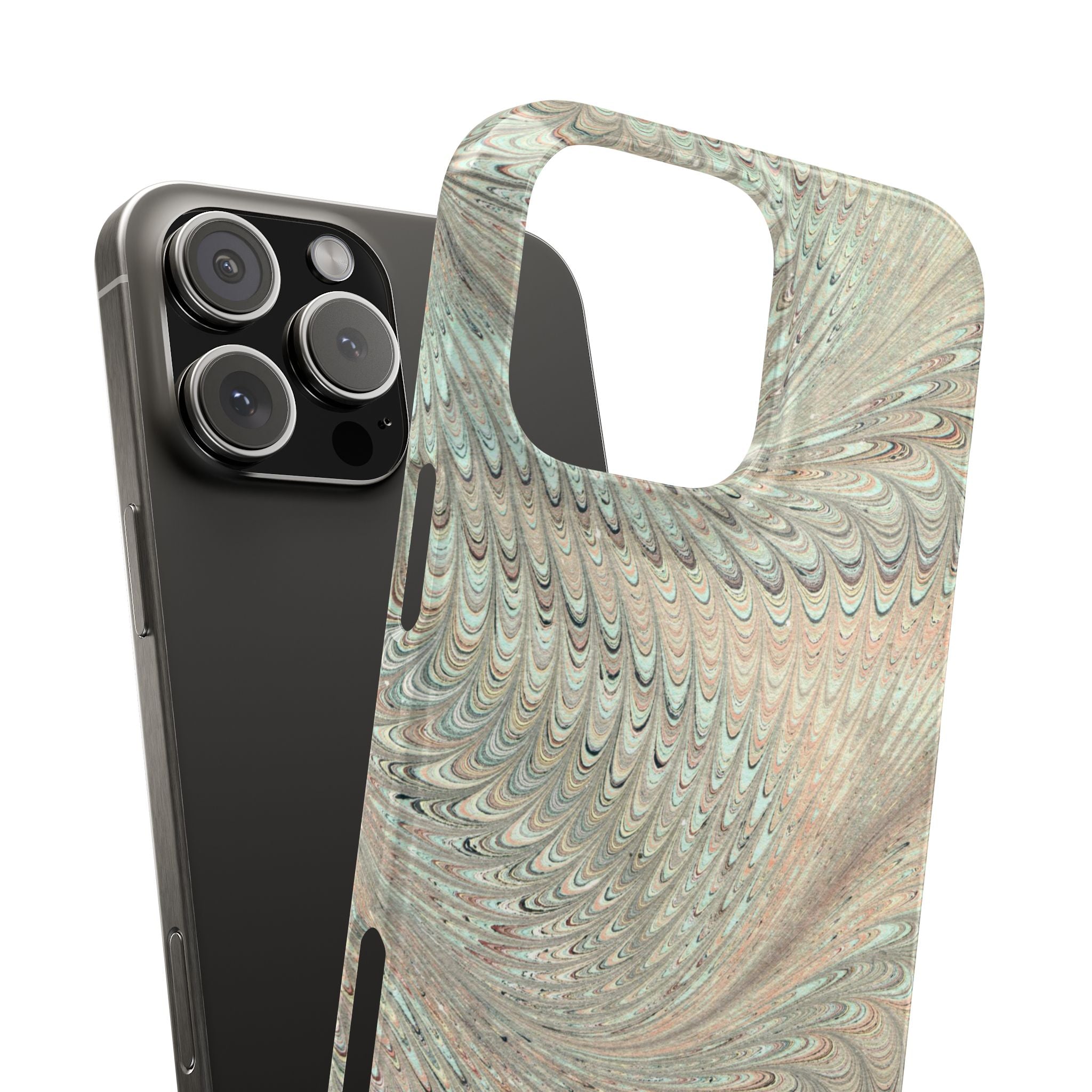 Mint + Green Italian Marbled Phone Case, Mag Safe