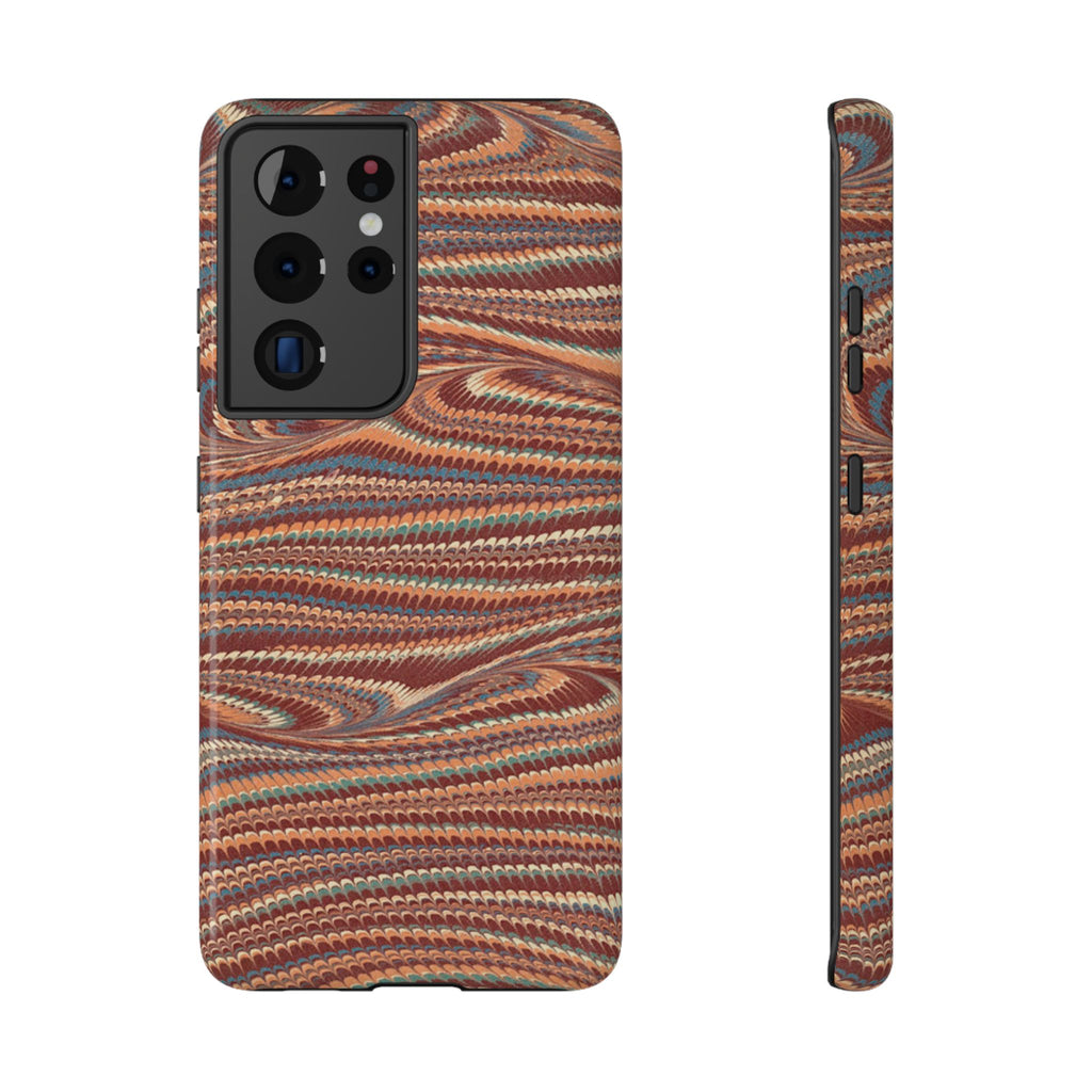 Neutrals Burgundy, Beige, Rust Hues Italian Vintage Marble Design Phone Case for Apple + Samsung