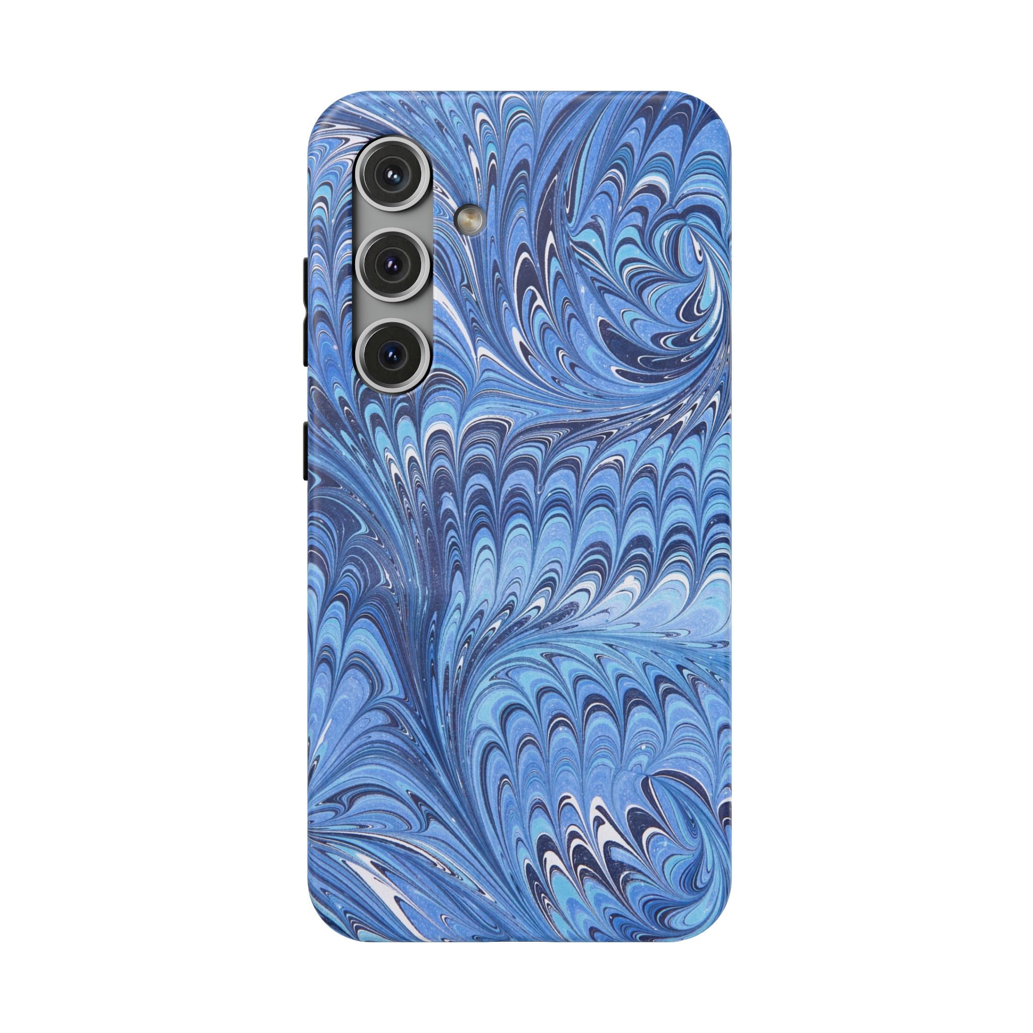 Blue Marbled Swirl Phone Case - Dual Layer Case