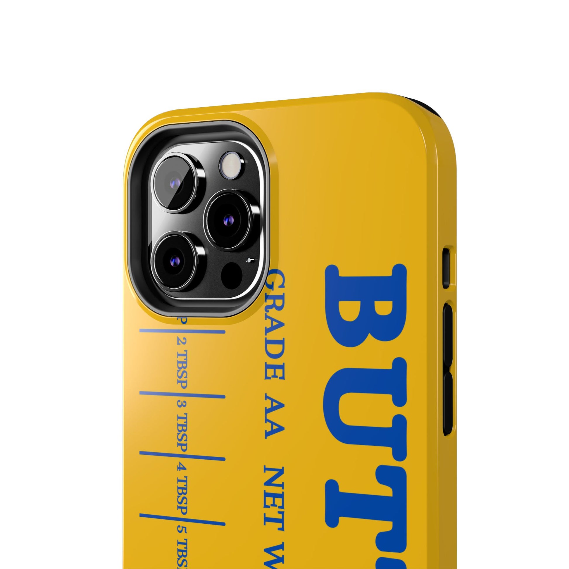 Butter Yellow Tough Phone Cases, Funny iPhone 16 Cover, Protective Case Gift for Techies, Yellow Phone Accessories, Unique Gift for Phone