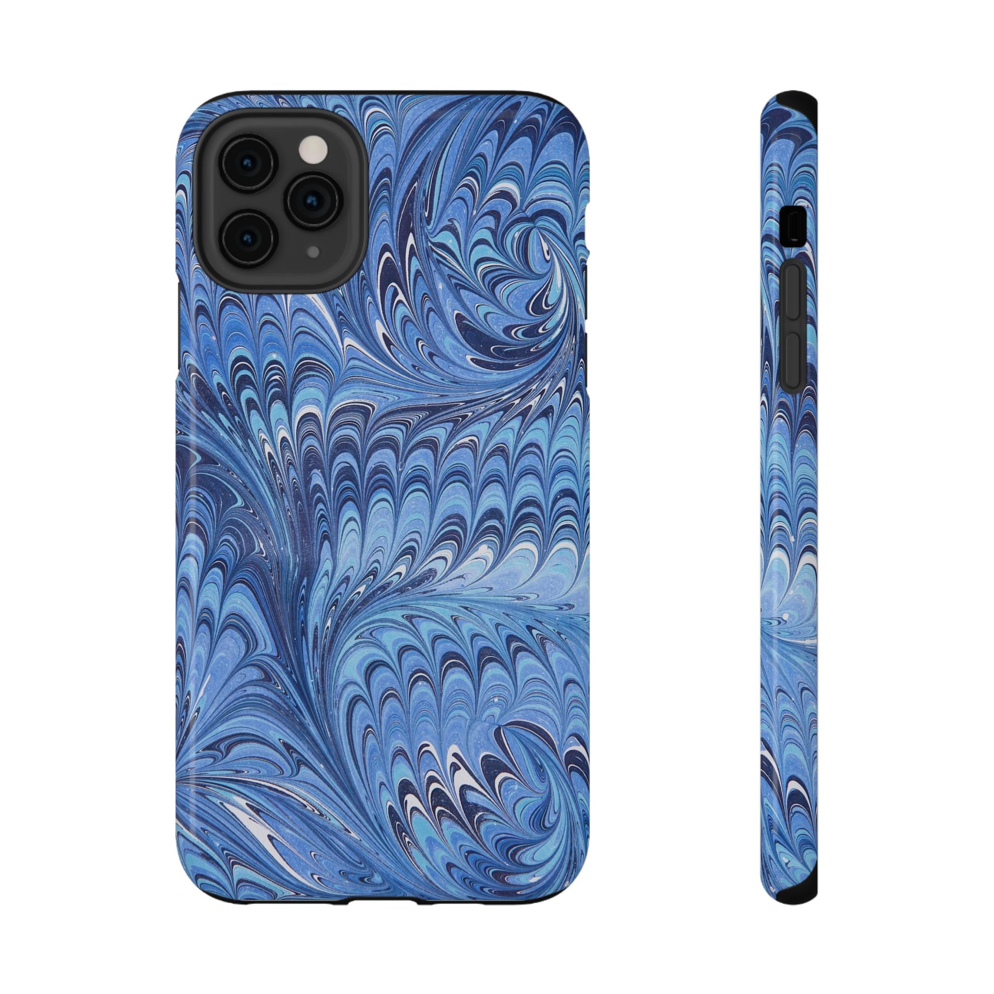 Blue Marbled Swirl Phone Case - Dual Layer Case