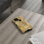 Golden Yellow Marbled Italian Phone Case - Dual Layer - Matte or Glossy