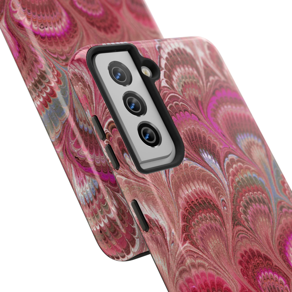 Pretty in Pink - Peacock Marble Italian Tough Phone Case — Durable Marbled Phone Case