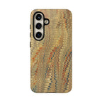 Beige and Blue Marbled Durable Phone Case - Dual Layer - Matte or Glossy