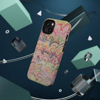Marbled Pastel Pink and Green Impact-Resistant Phone Case for Apple + Samsung