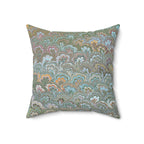 ITALIAN MARBLE Green and Blue Square Pillow includes Pillow, Hidden Zipper