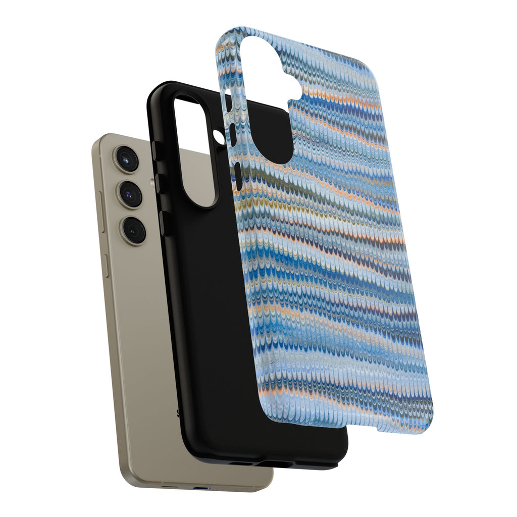 Blue Marbled Phone Cases iPhone 16 + Samsung + Apple + Google - all models, Vintage Marbled Design - Tough Cases