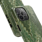 Deep Green Marble Italian Tough Phone Case — Durable Marbled Phone Case