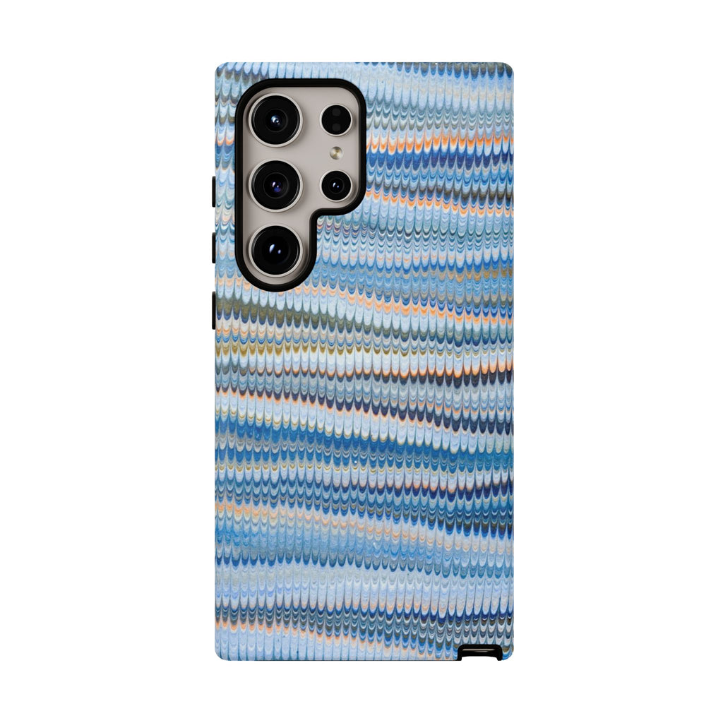 Blue Marbled Phone Cases iPhone 16 + Samsung + Apple + Google - all models, Vintage Marbled Design - Tough Cases
