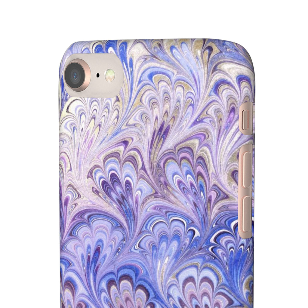 Marbled Feather Lavender + Purple Swirl - Single Layer Slim Phone Case