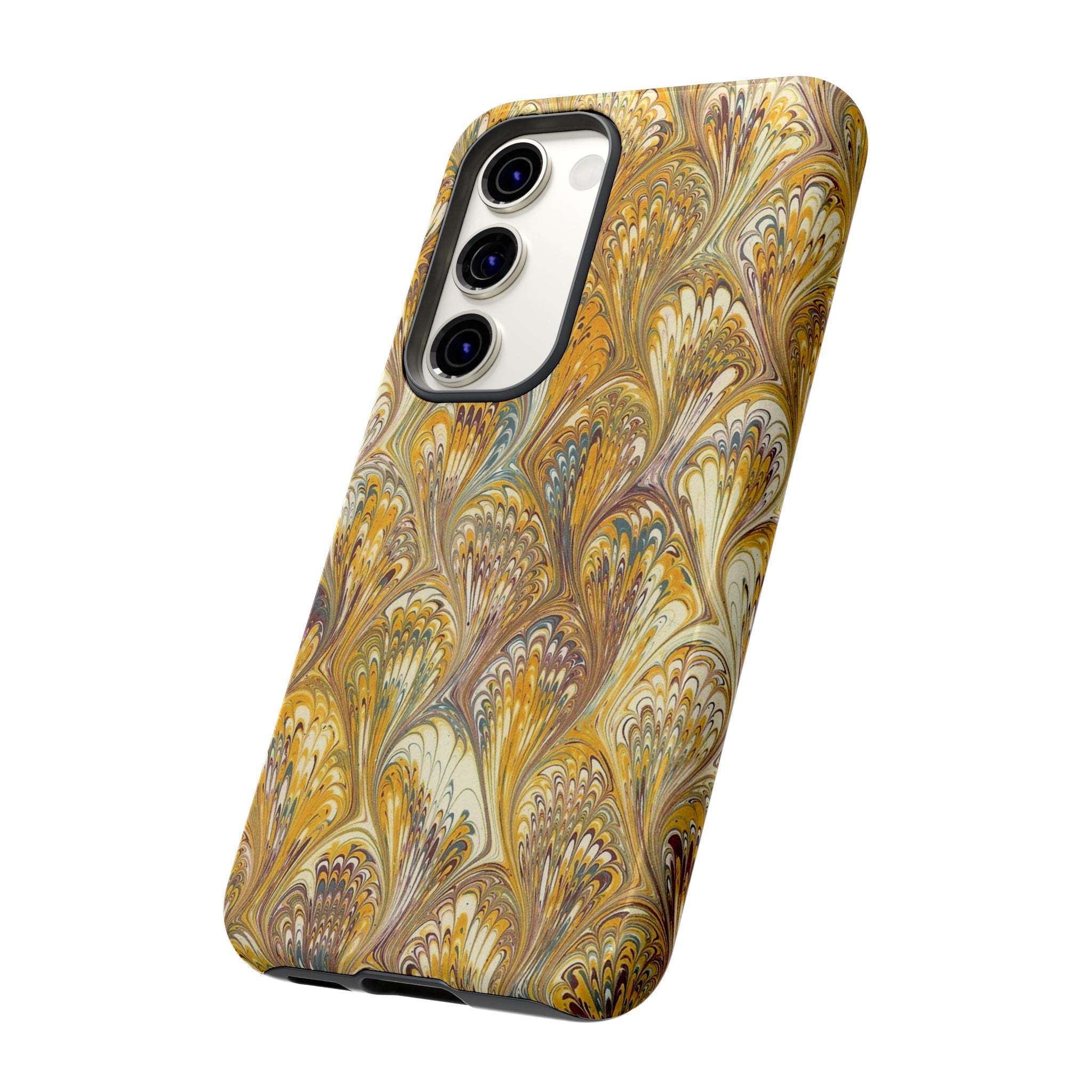 Golden Yellow Marbled Italian Phone Case - Dual Layer - Matte or Glossy