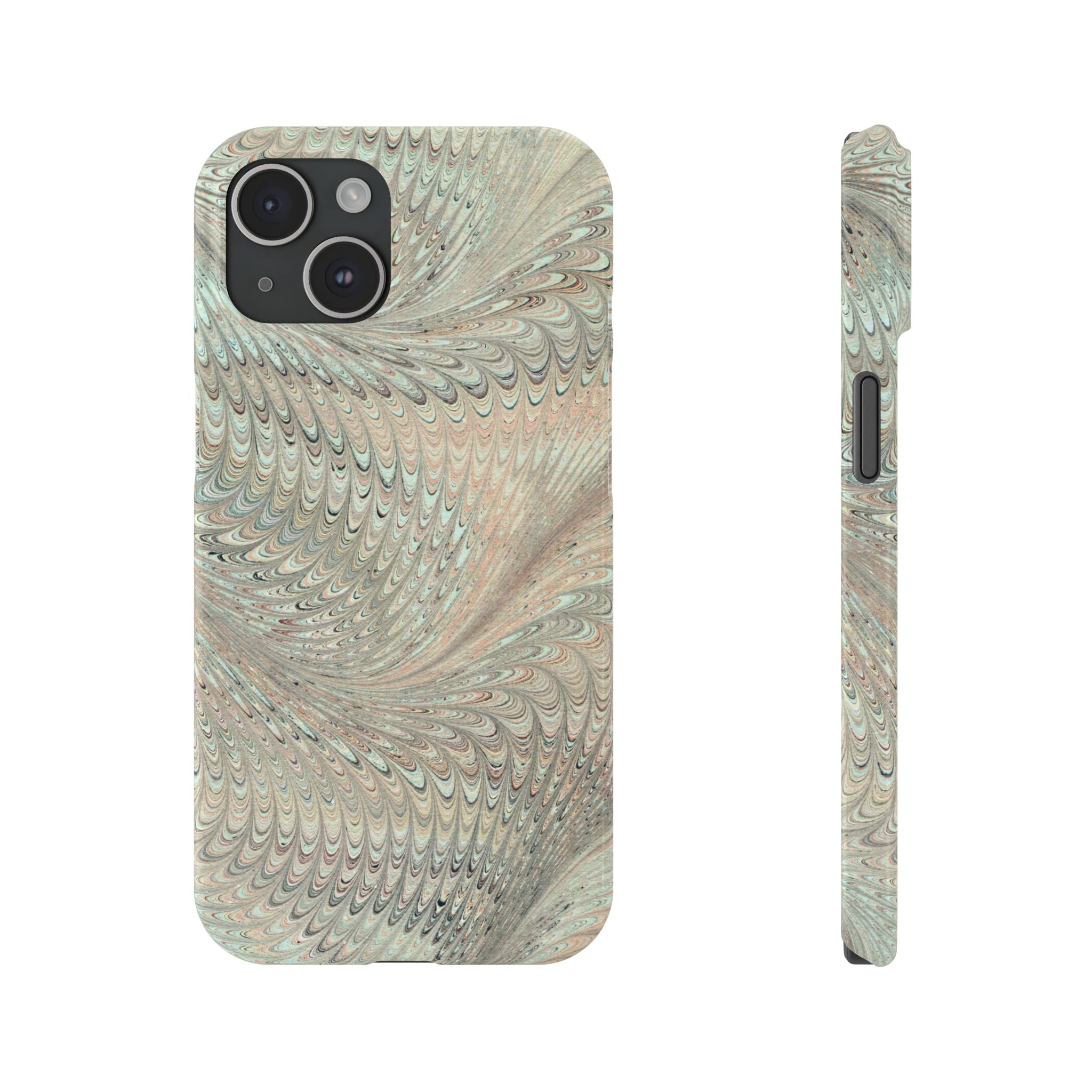 Mint + Green Italian Marbled Phone Case, Mag Safe