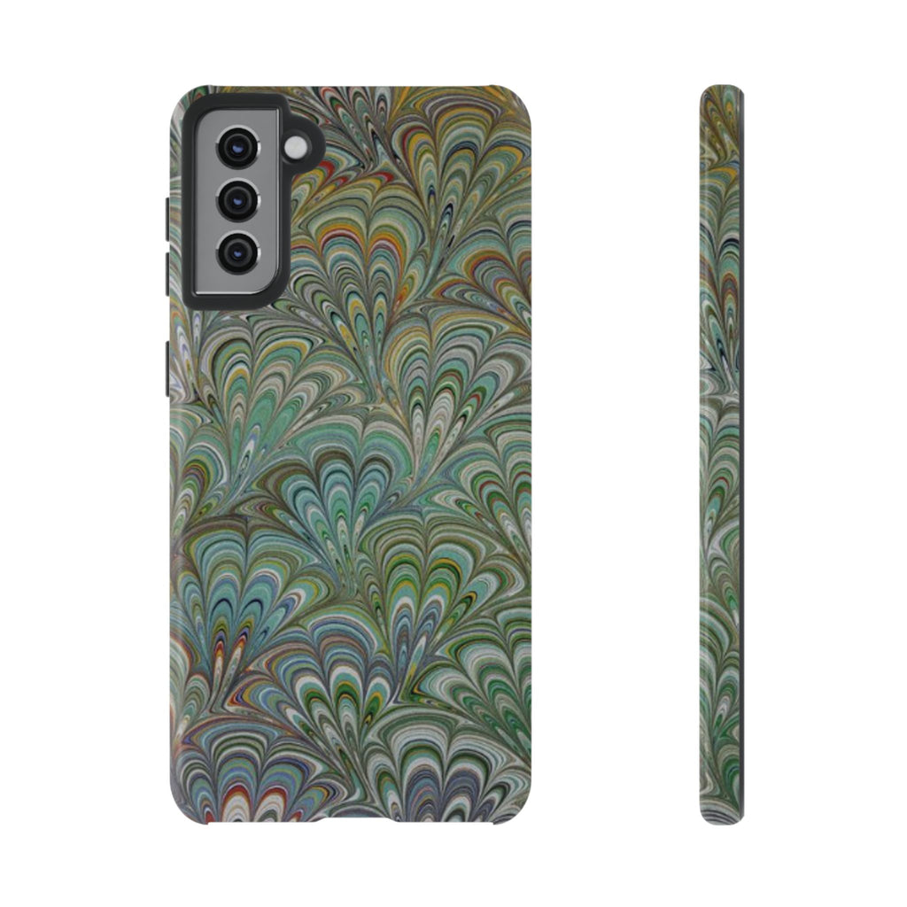 Green Peacock Marbled Phone Case — "Tough Cases" Ultra-Tough Protective Cover