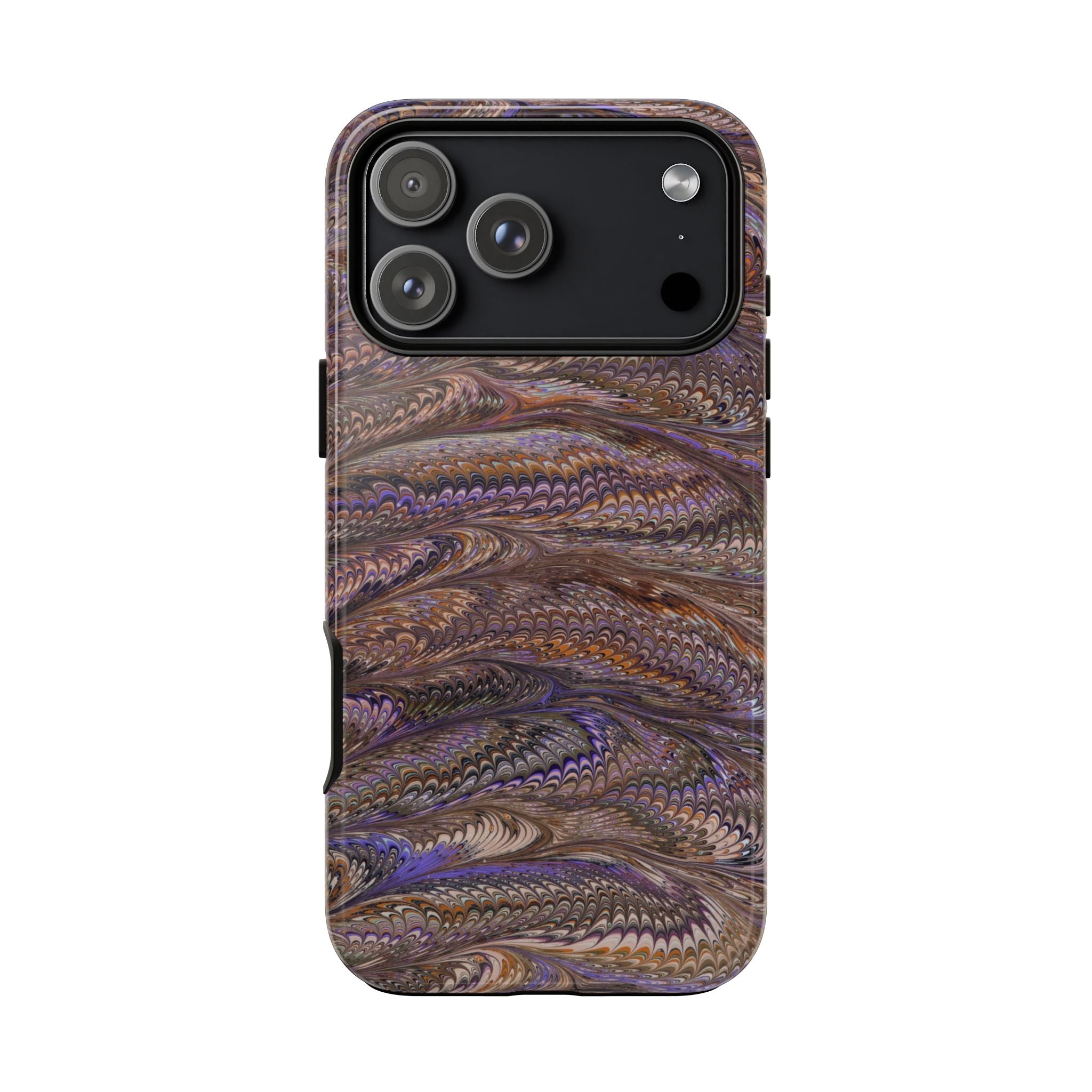 Lavender + Brown Italian Marble Design - Dual Layer Tough Phone Cases