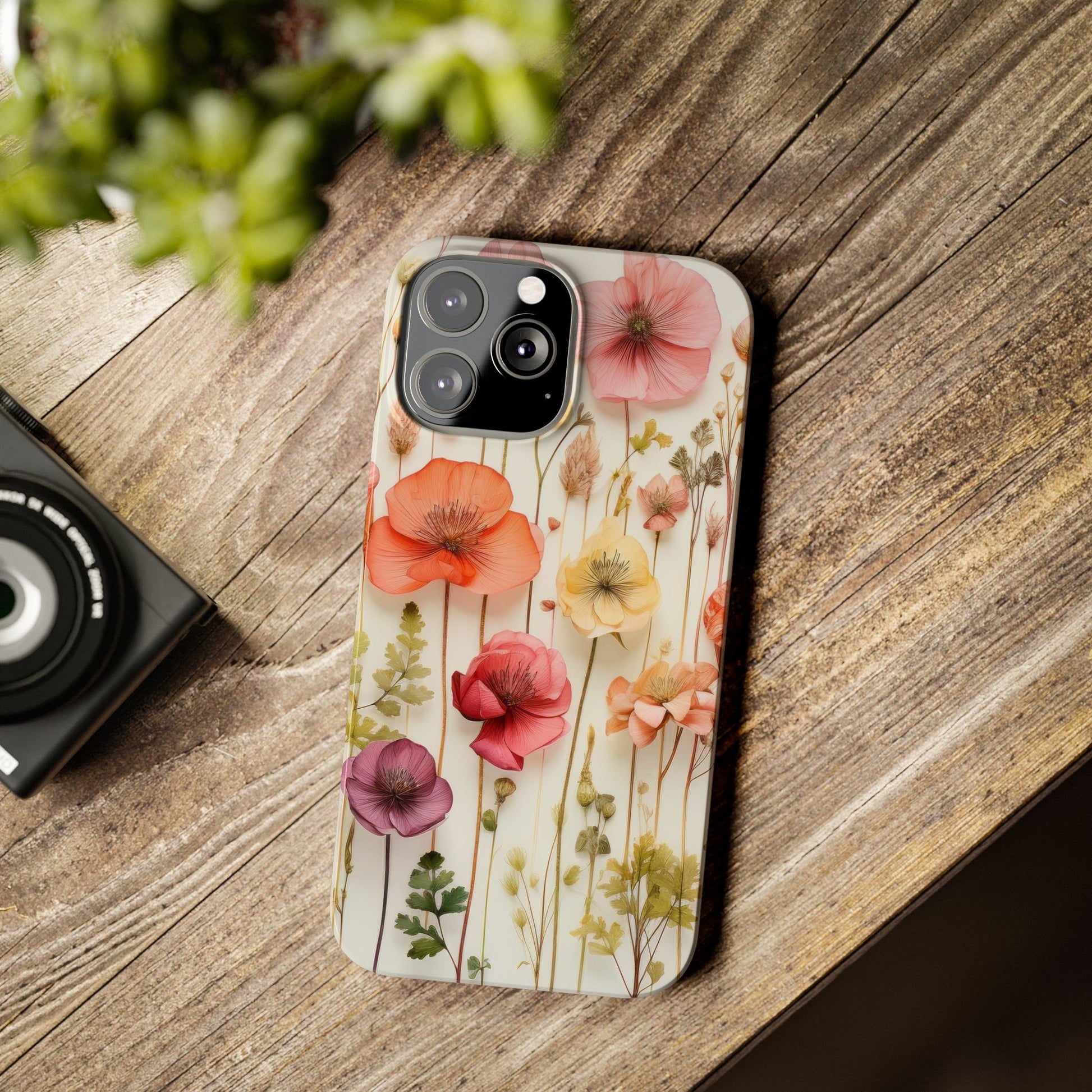 Floral, Pressed Flowers, Pink, Pastels, iPhone 16 and Other Sizes Phone Case, Mag Safe