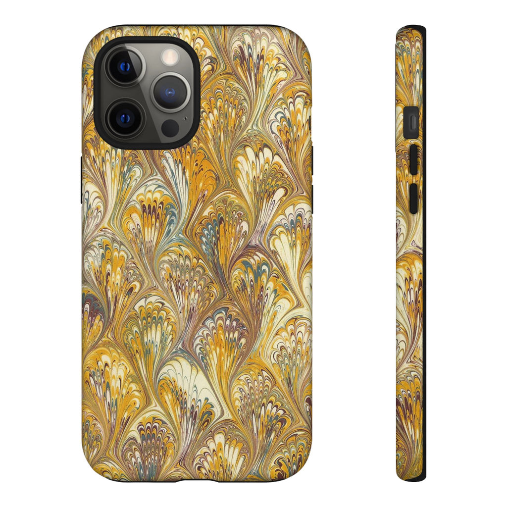 Golden Yellow Marbled Italian Phone Case - Dual Layer - Matte or Glossy