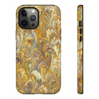 Golden Yellow Marbled Italian Phone Case - Dual Layer - Matte or Glossy