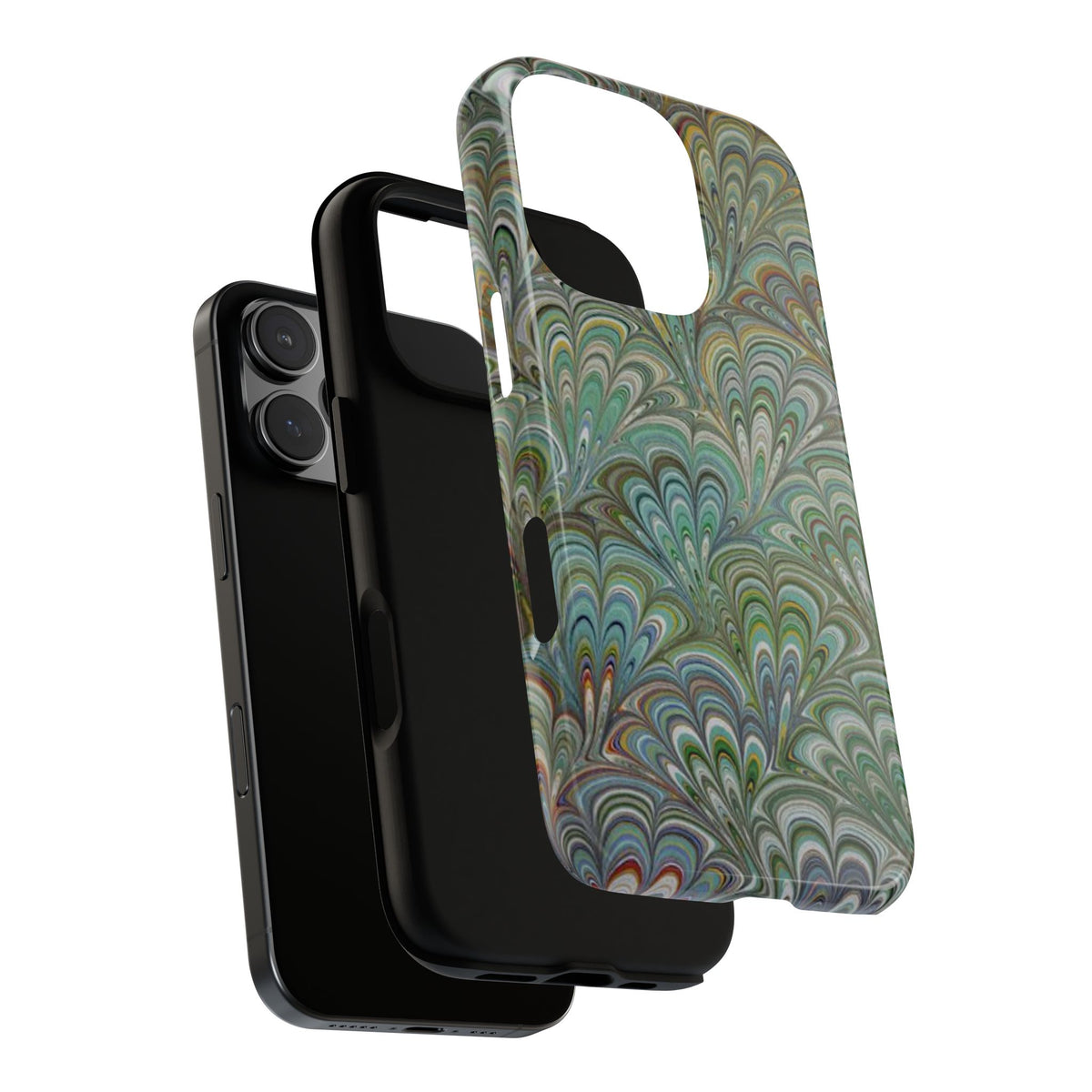 Green Pallet Marbled Peacock - Dual Layer Phone Case