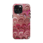 Pink Peacock Marble Italian Tough Phone Case — Durable Marbled Phone Case