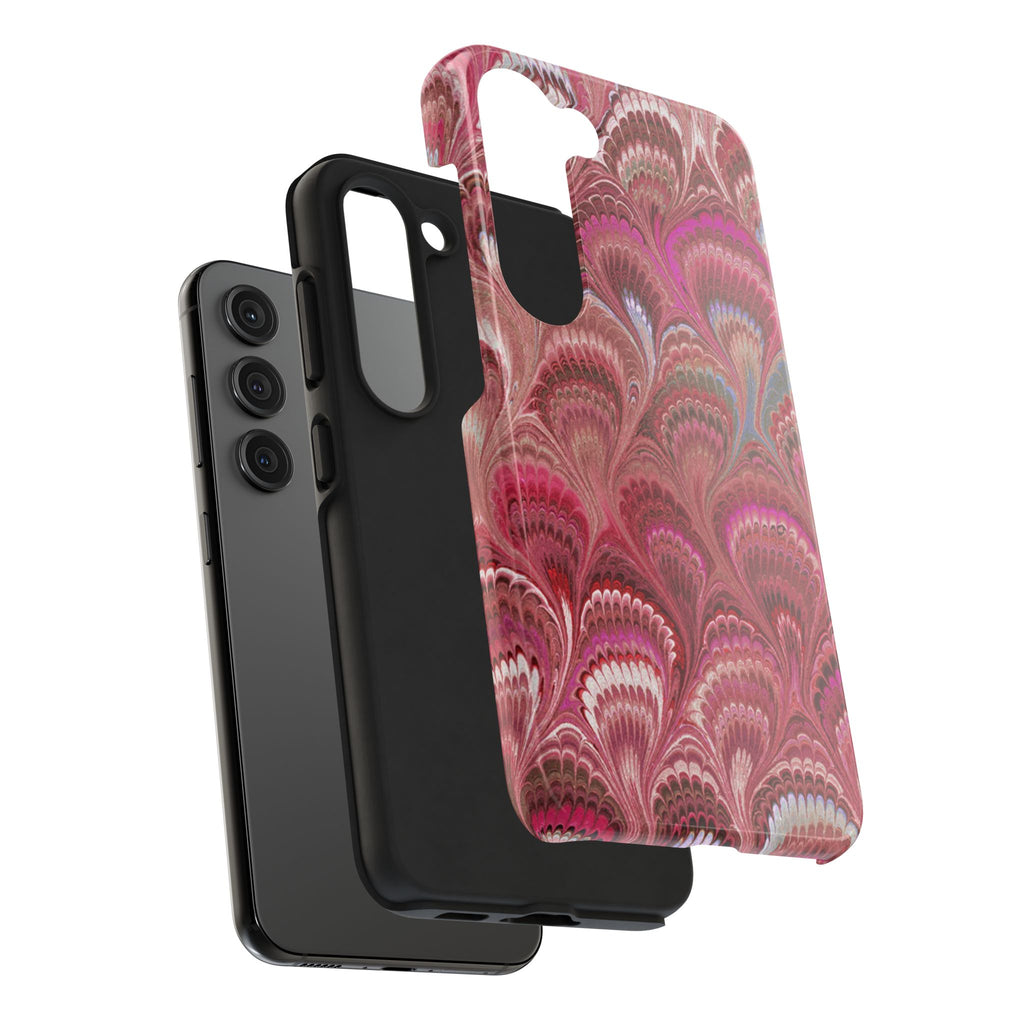 Pretty in Pink - Peacock Marble Italian Tough Phone Case — Durable Marbled Phone Case