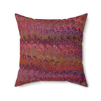 ITALIAN MARBLE Red and Gold Square Pillow includes Pillow, Hidden Zipper