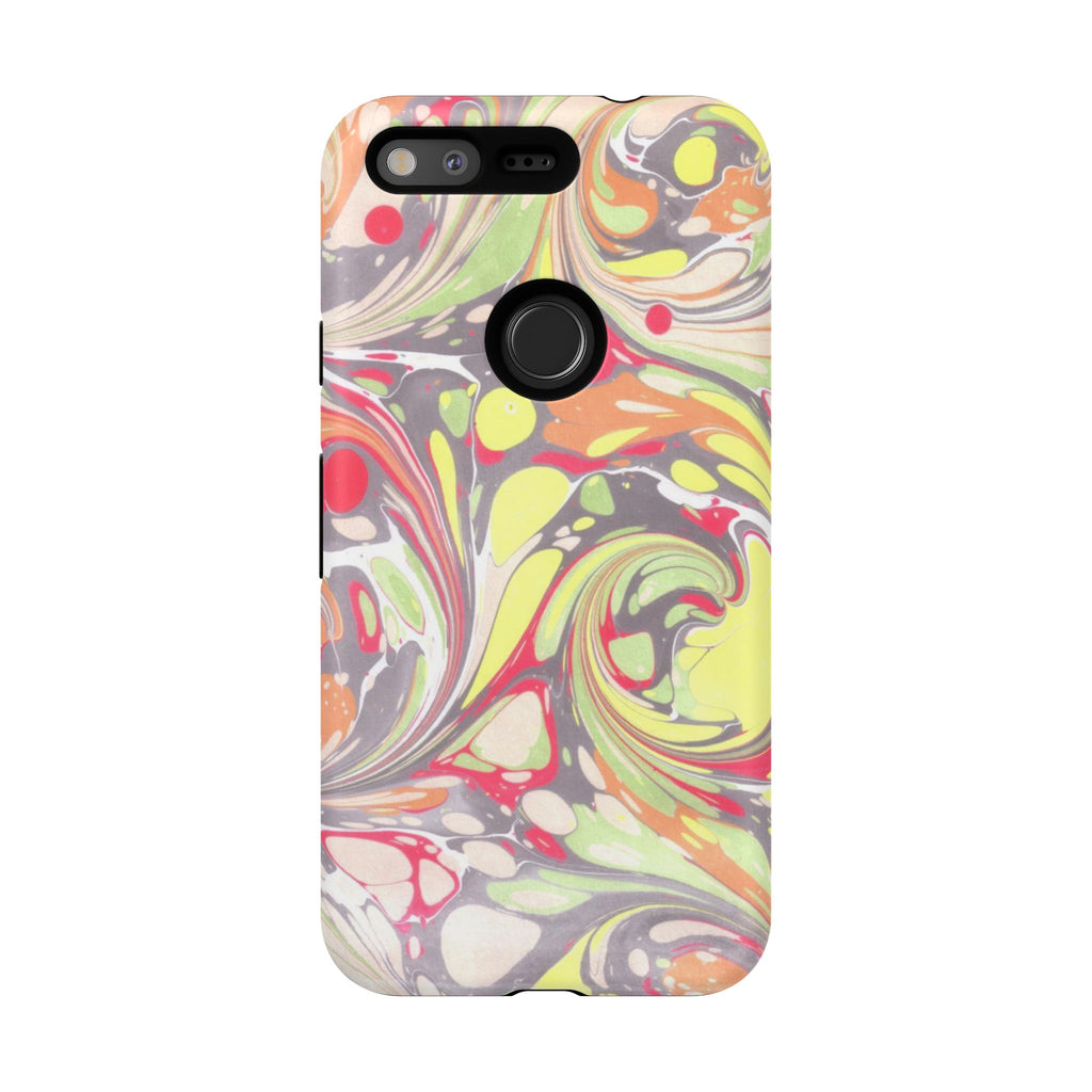Yellow and Pink Swirl Marbled Italian Phone Case - Dual Layer - Matte or Glossy