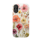 Pink Floral Pressed Flowers - Slim Case
