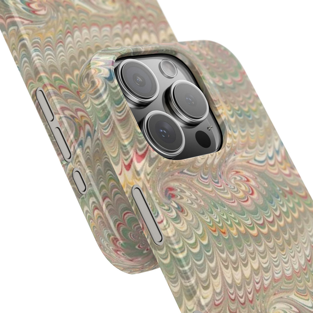 Beige Swirl Marbled Feather Phone Case