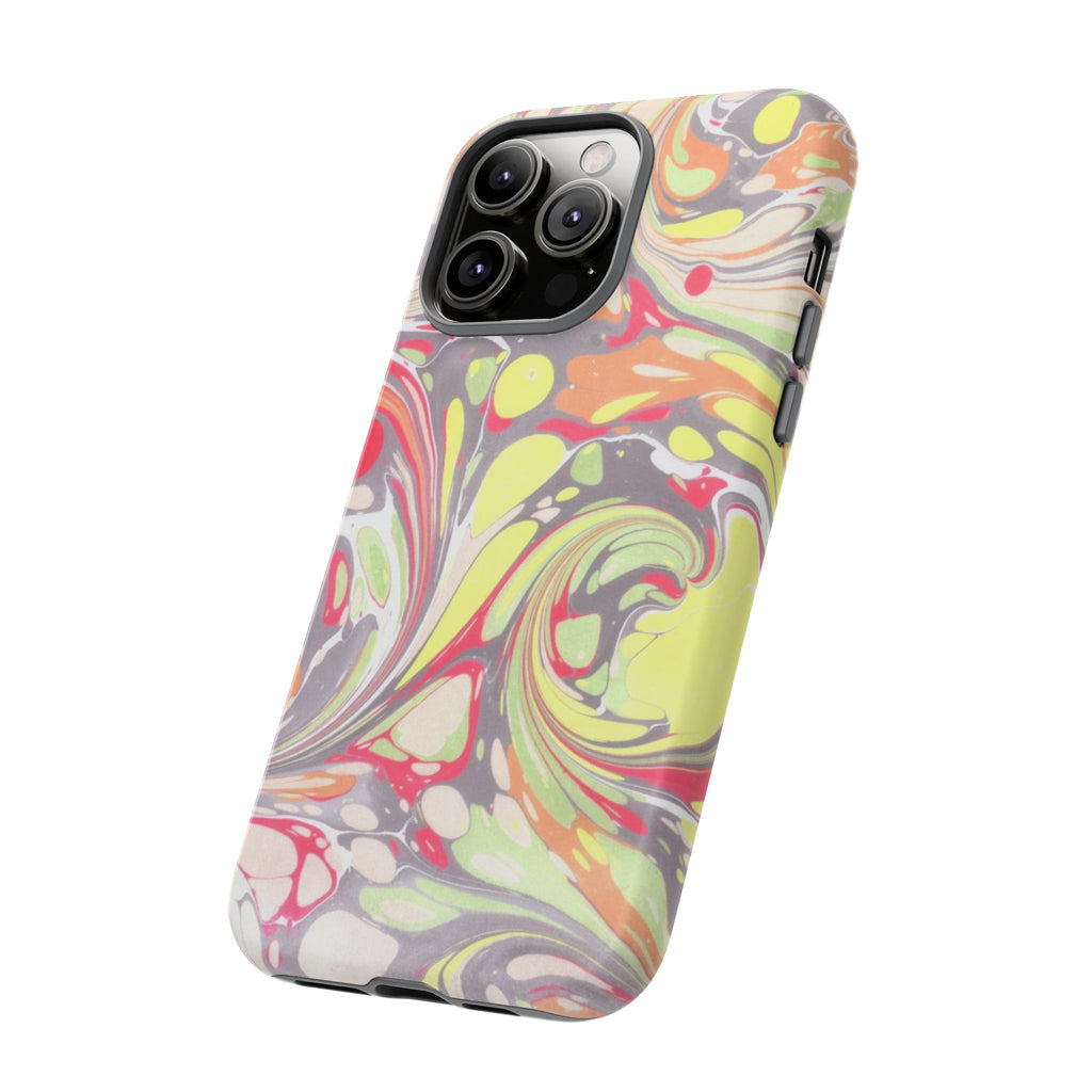 Yellow and Pink Swirl Marbled Italian Phone Case - Dual Layer - Matte or Glossy